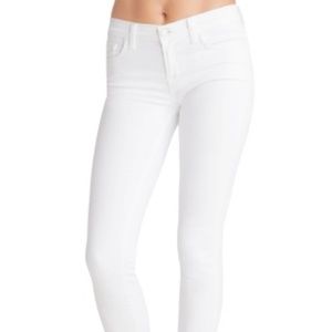 J Brand BLANC Mid Rise Skinny White Jeans